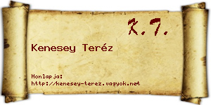 Kenesey Teréz névjegykártya